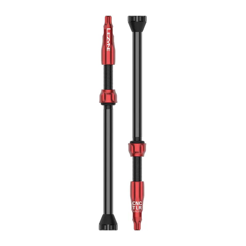Lezyne CNC TLR 80mm Tubeless Valves in Red