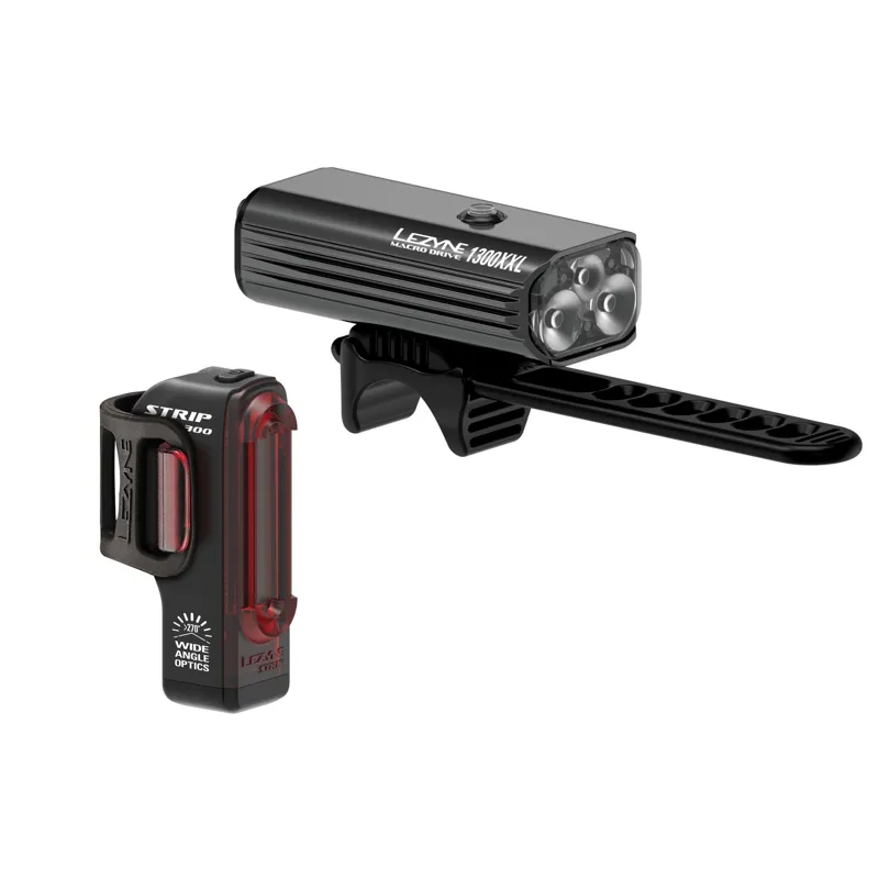 Lezyne LED Macro Drive 1300XXL / strip pro Light Set in Black