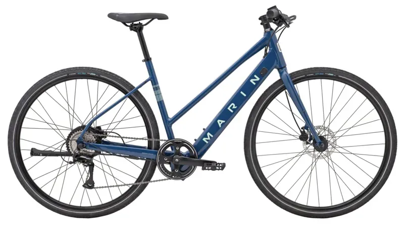 Marin Fairfax E ST Road Bike In Gloss Dark Blue/Charcoal/Light Green
