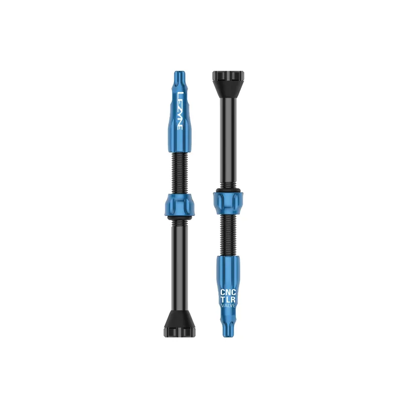 Lezyne CNC TLR 60mm Tubeless Valves in Blue