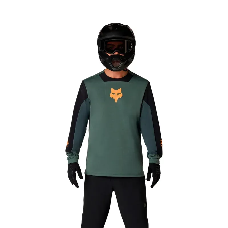 Fox Defend Creation Long Sleeve Jersey in Sage Green