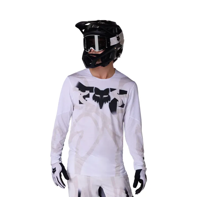 Fox Flexair Diffuse Special Edition Long Sleeve Jersey in White-2