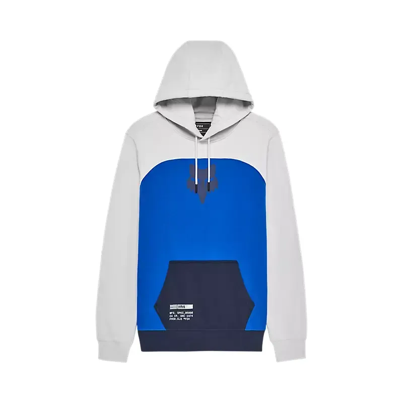 Fox Fracture Paneled Pullover Hoodie in Steel Grey