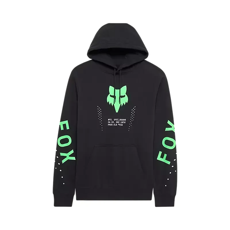 Fox Shield Pullover Hoodie in Black