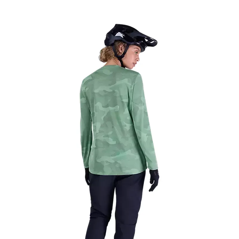Fox Women's Ranger TruDri Long Sleeve Jersey in Pine Green-3