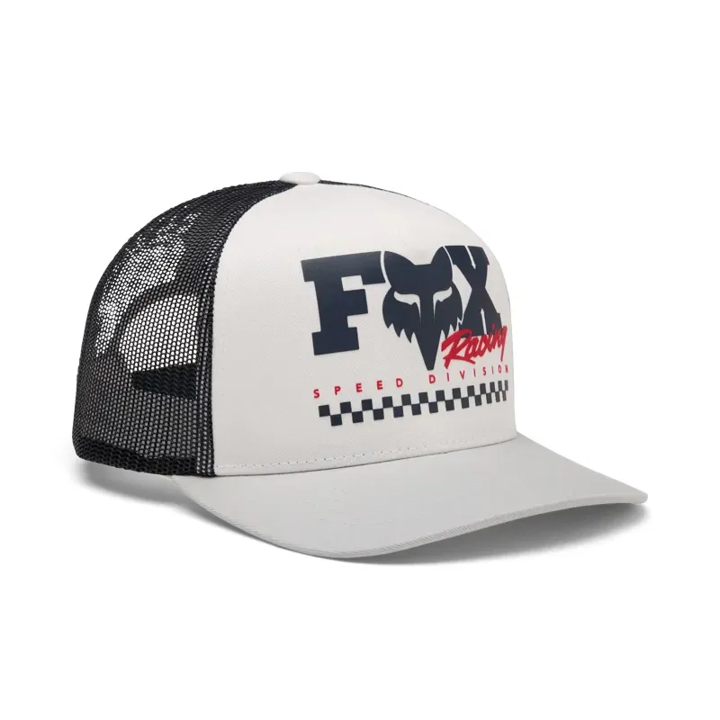 Fox Youth Checker Mesh Trucker Hat in White