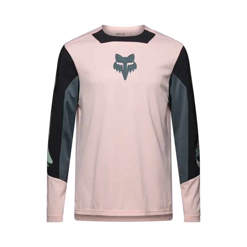 Fox Youth Defend Creation Long Sleeve Jersey in Blush Pink