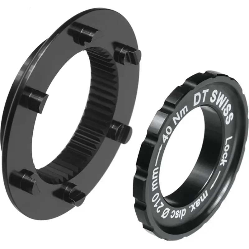 DT Swiss MTB and 15mm Axle Centre-Lock to 6-Bolt Fitting Adapter in Black