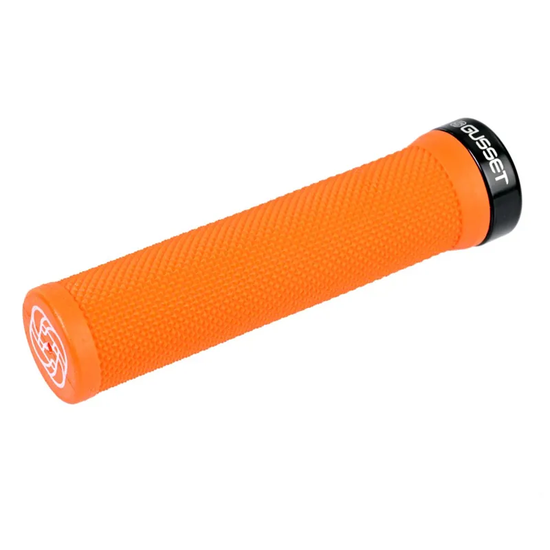 Gusset Single File Lock On Grips Fluro Orange 133mm
