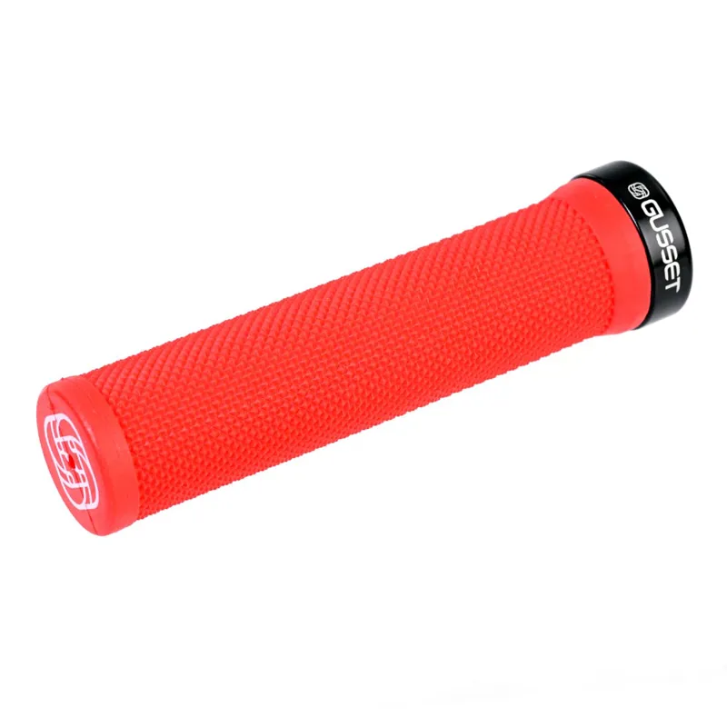 Gusset Single File Lock On Grips Red 133mm