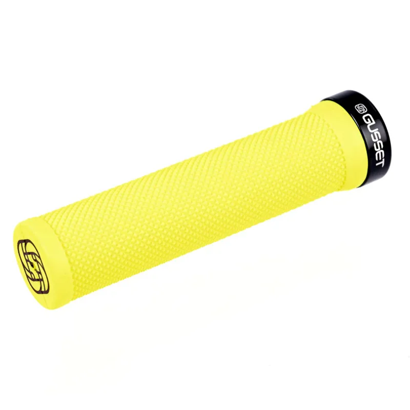 Gusset Single File Lock On Grips Fluro Yellow 133mm