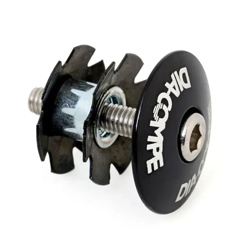 Dia-Compe Alloy 1-1/8-inch A-head Cap and Star Nut Set in Black