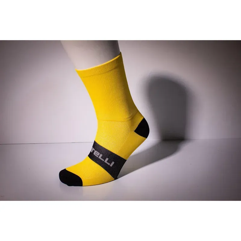 Castelli World Champs Rosso Corsa Socks in Yellow