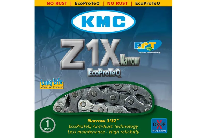 KMC Z1 Wide EPT 112 Link Single Speed Chain in Silver