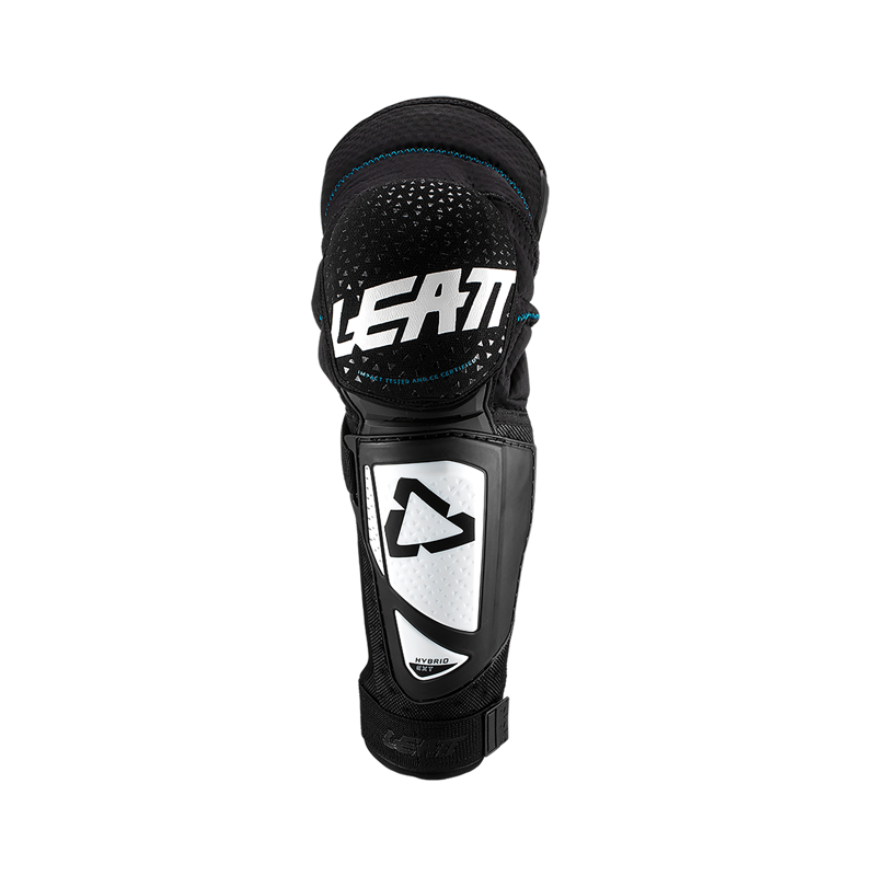 Leatt 3DF Hybrid EXT Junior Knee and Shin Guard in Black/White-1