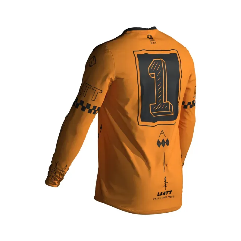 Leatt Junior Gravity 3.0 Long Sleeve MTB Jersey in Lager Yellow-1
