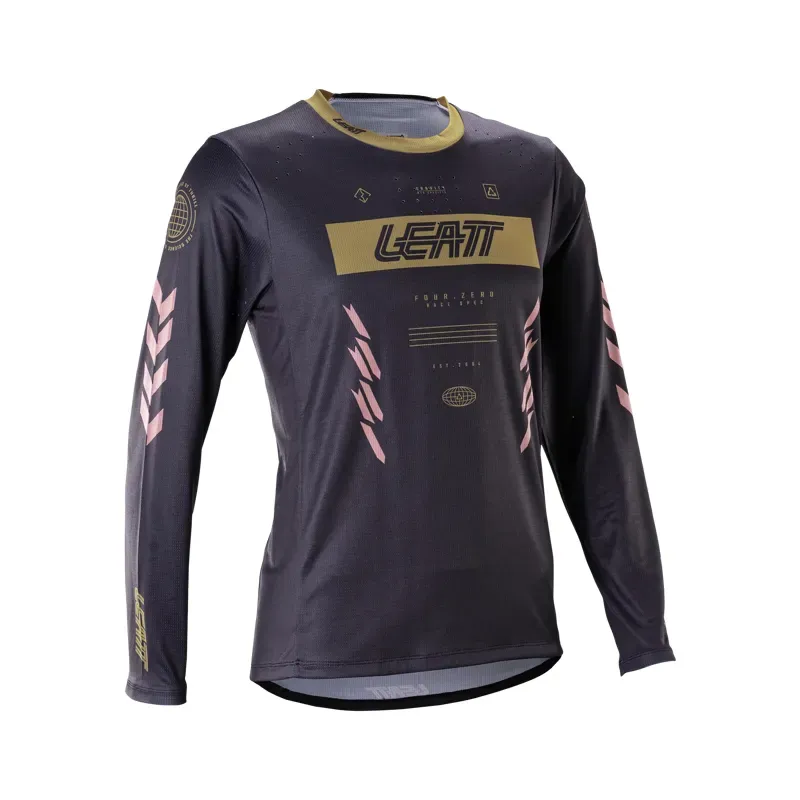 Leatt Women's Gravity 4.0 Long Sleeve MTB Jersey in Race Black