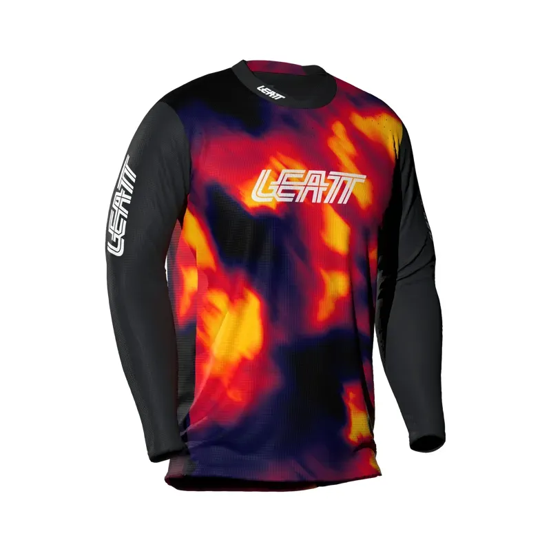 Leatt Junior Gravity 4.0 Long Sleeve MTB Jersey in Heatmap Red