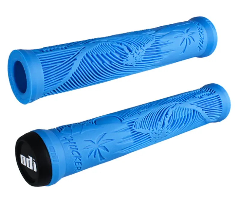 Odi Hucker 160mm Flangeless BMX Grips in Light Blue