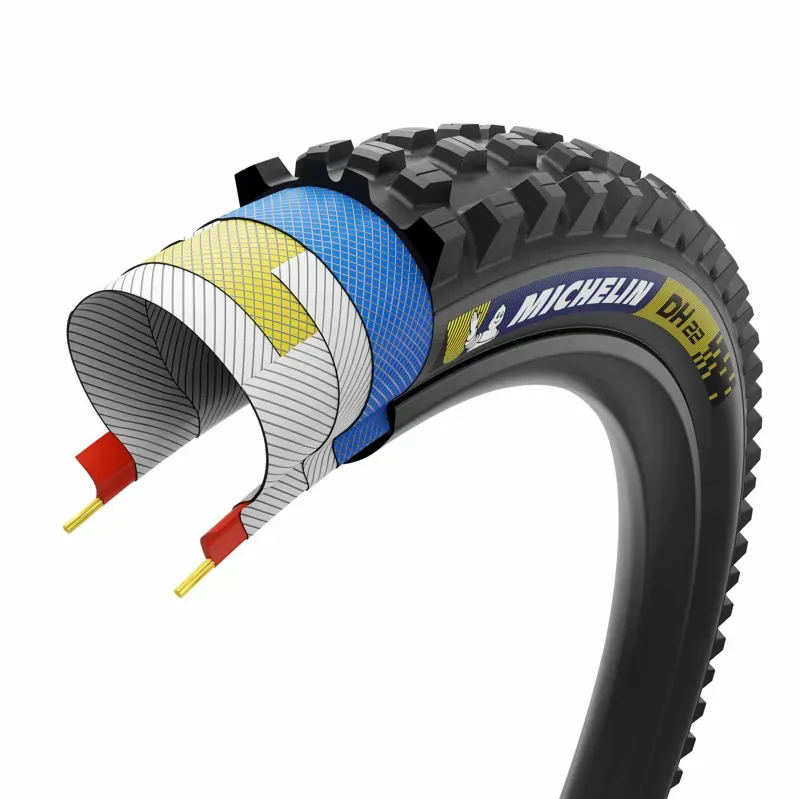 Michelin DH22 Racing Line Tyre Blue/Yellow logo-1