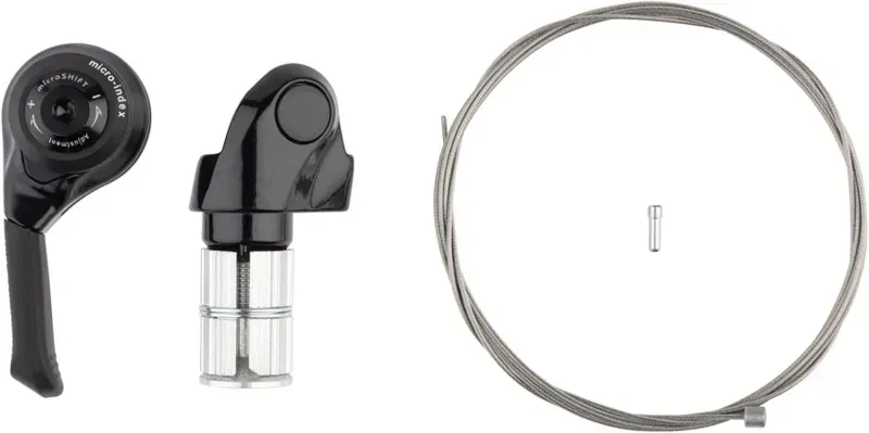Microshift Left Bar End Mountain Shifter Double/Triple in Black