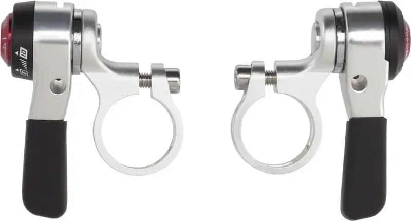 Microshift Thumb Shifter Set 10-speed Road Double/Triple in Silver