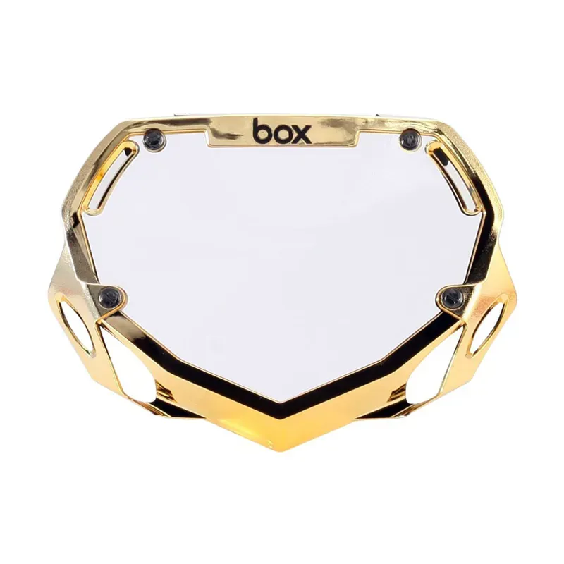 Box Two Chrome Number Plate - Chrome Gold Small