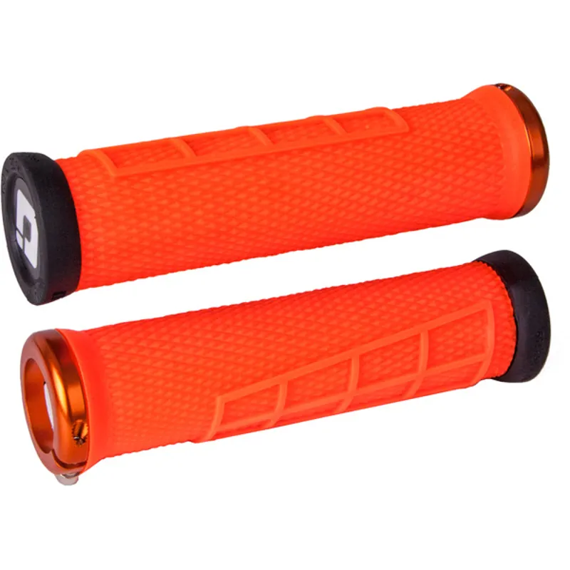 Odi Elite Flow Mountain Bike 130mm Lock On Grips in Orange
