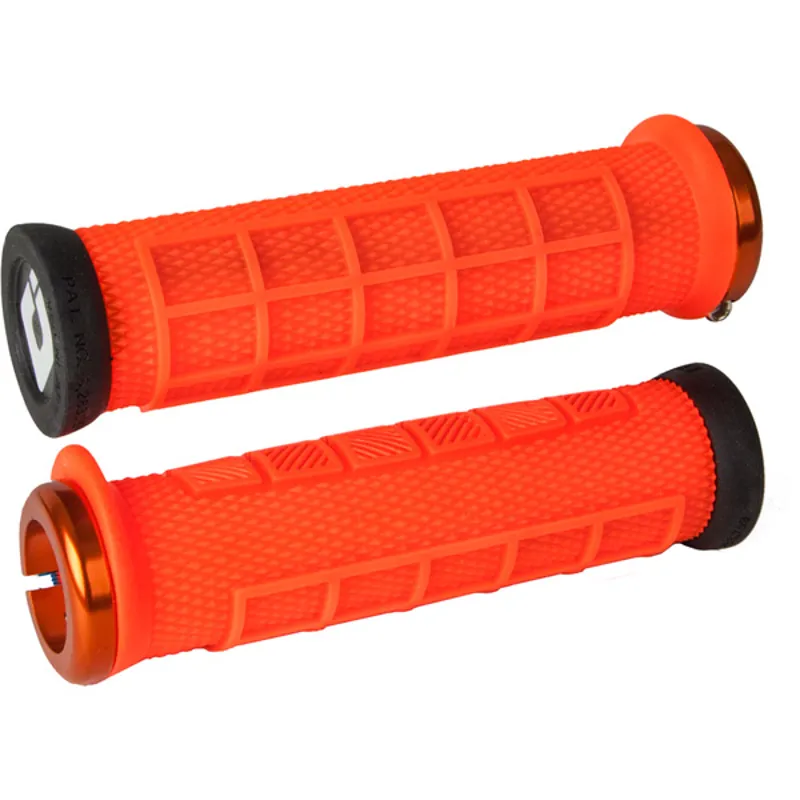 Odi Elite Pro Mountain Bike 130mm Lock On Grips in Orange