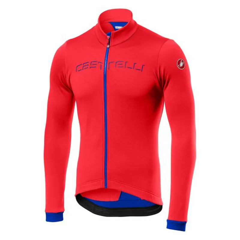 Castelli Fondo Jersey FZ Fiery Red/Rescue Blue 