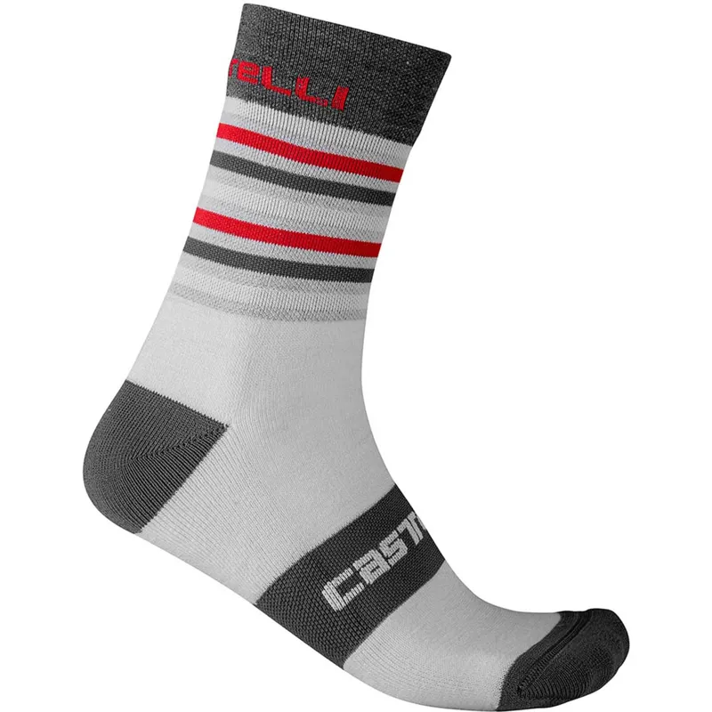 Castelli Gregge 15 Socks Silver Gray Dark Gray