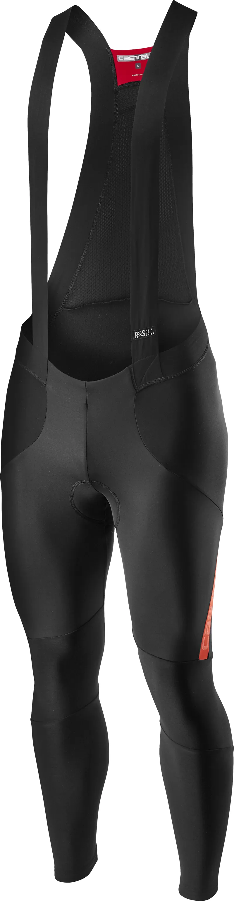 Castelli Sorpasso RoS Mens Bibtights Black Fiery Red
