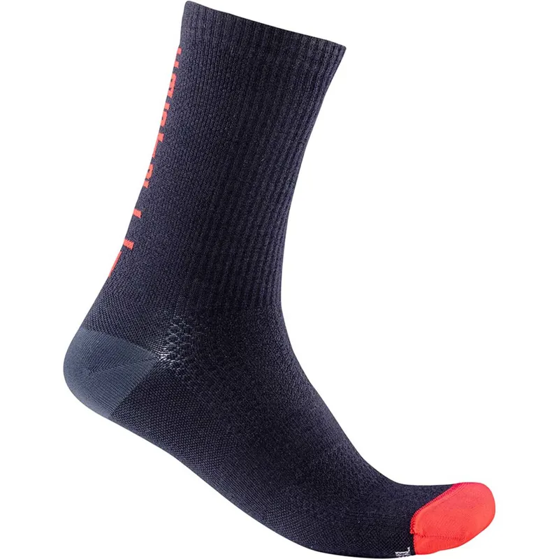Castelli Bandito Wool 18 Socks Savile Blue Red 