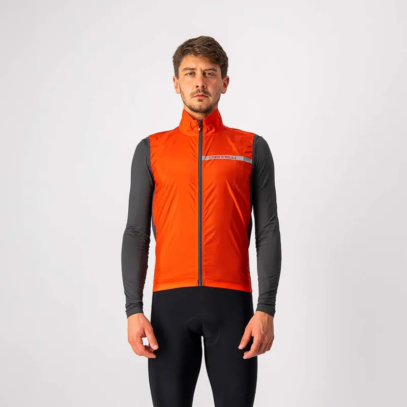Castelli Squadra Stretch Vest Fiery Red Gray