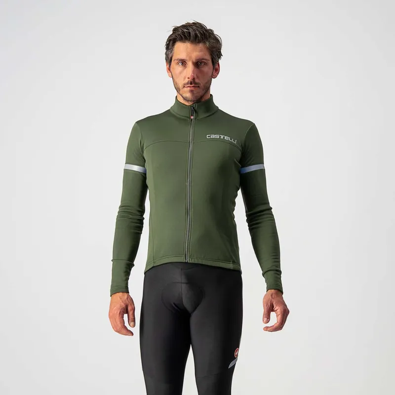 Castelli Fondo 2 Jersey Military Green Silver Reflex