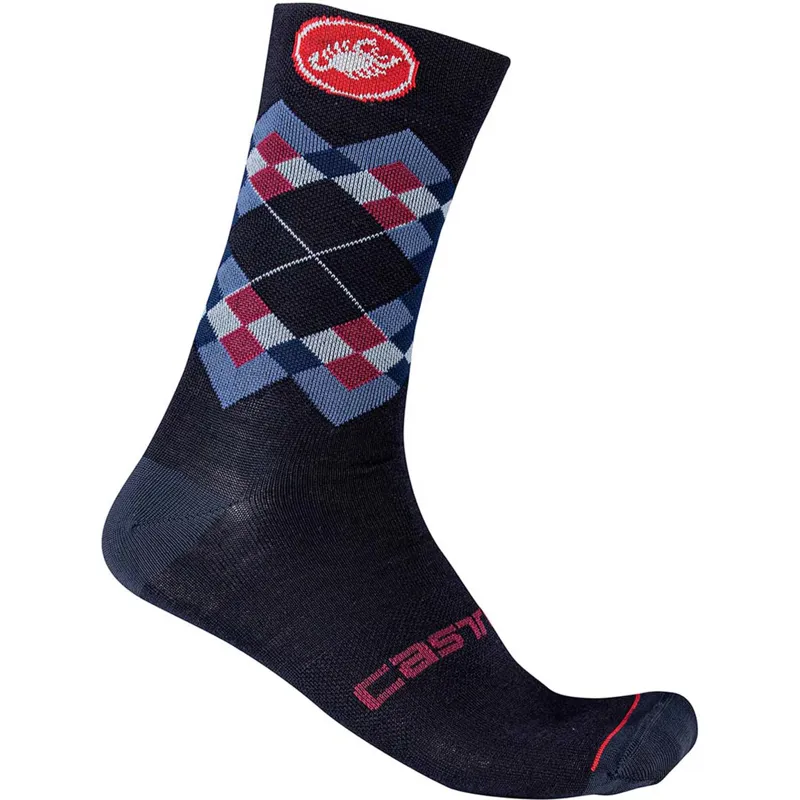Castelli Go 15 Socks Dark Gray White 