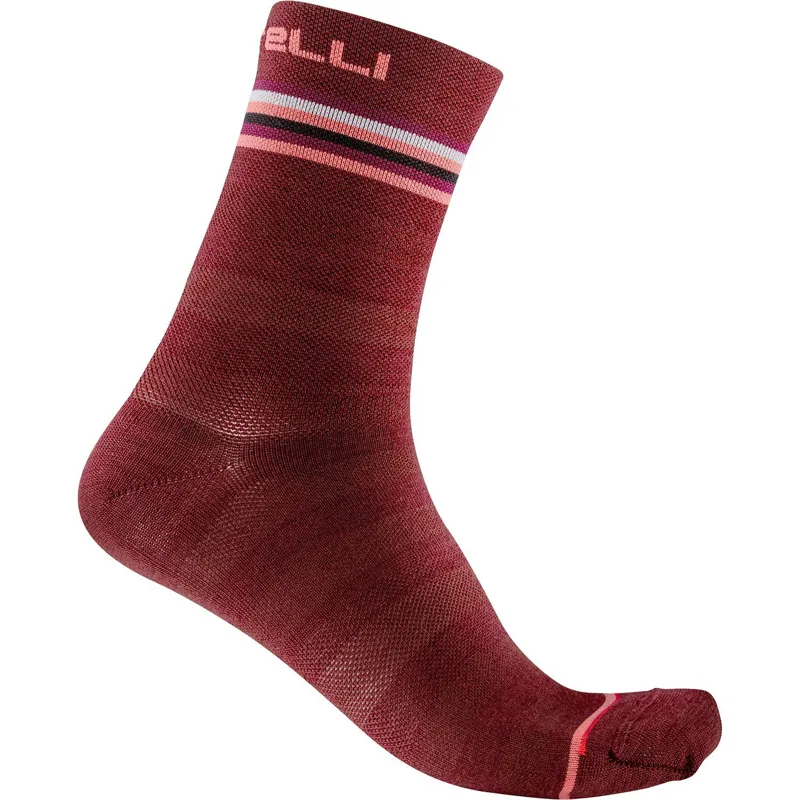 Castelli Go Women's 15 Socks Bordeaux Brilliant Pink White 