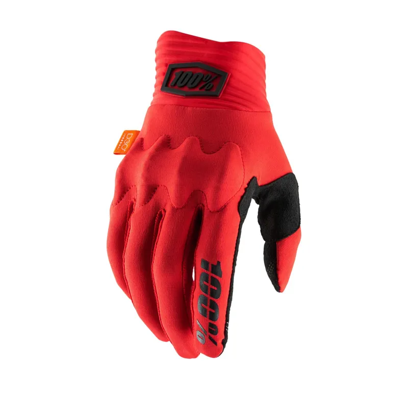 100% Cognito D30 Gloves in Red Black