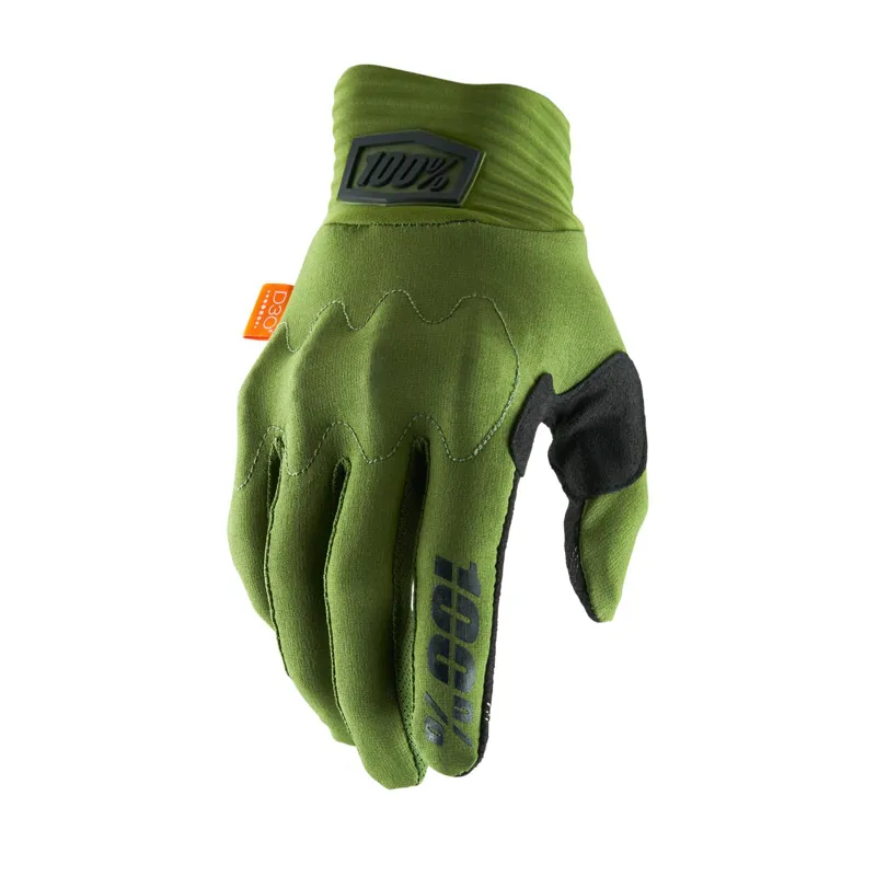 100% Cognito D30 Gloves in Army Green Black