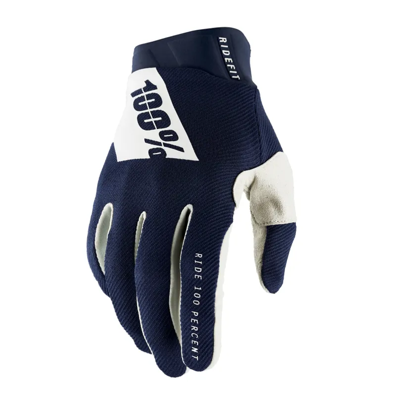 100 percent Ridefit Gloves Navy White 