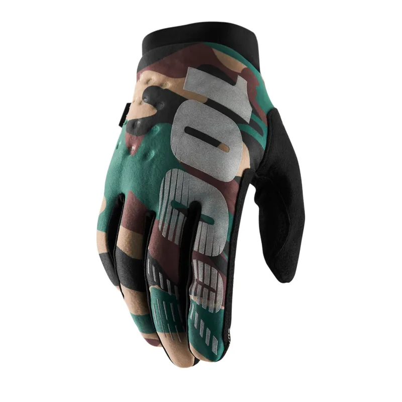 100% Brisker Cold Weather Gloves in Camo Black