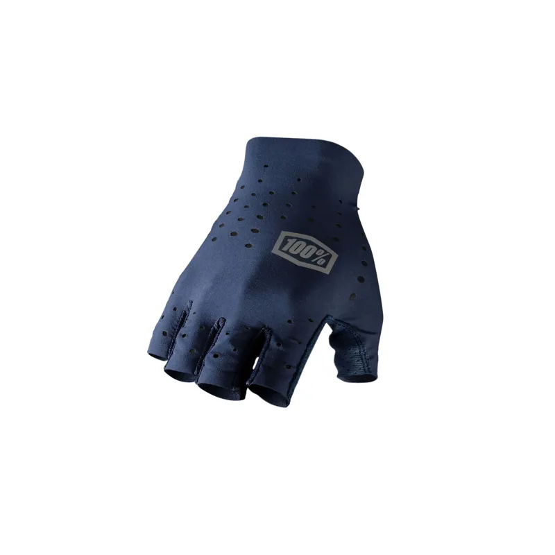 100 percent Sling Short Finger Glove Navy 