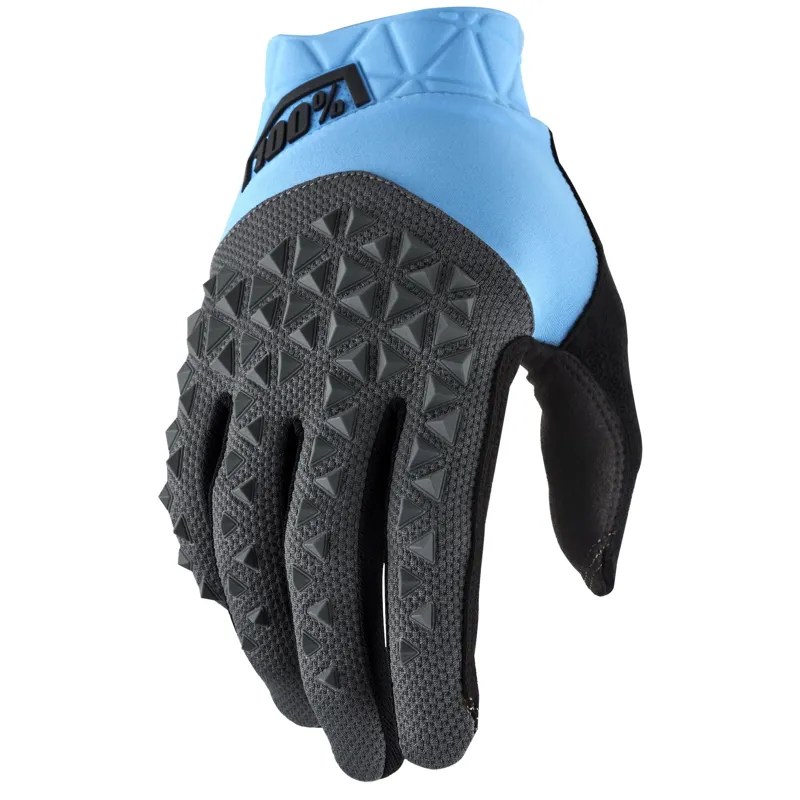100 percent Geomatic Glove Cyan/ Charcoal