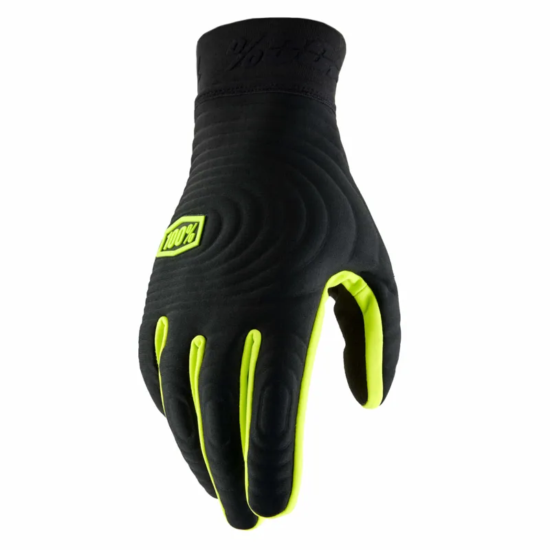 100% Brisker Xtreme Gloves in Black Fluo Yellow