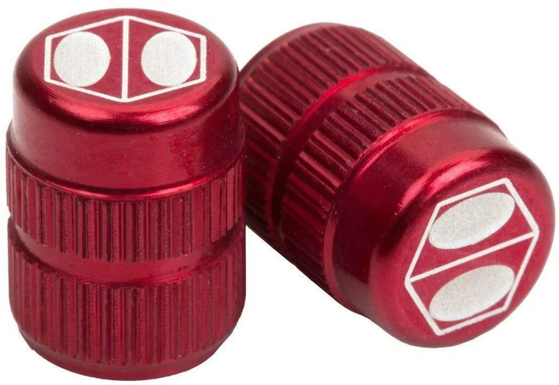 Box Cube Schrader Valve Cap in Red
