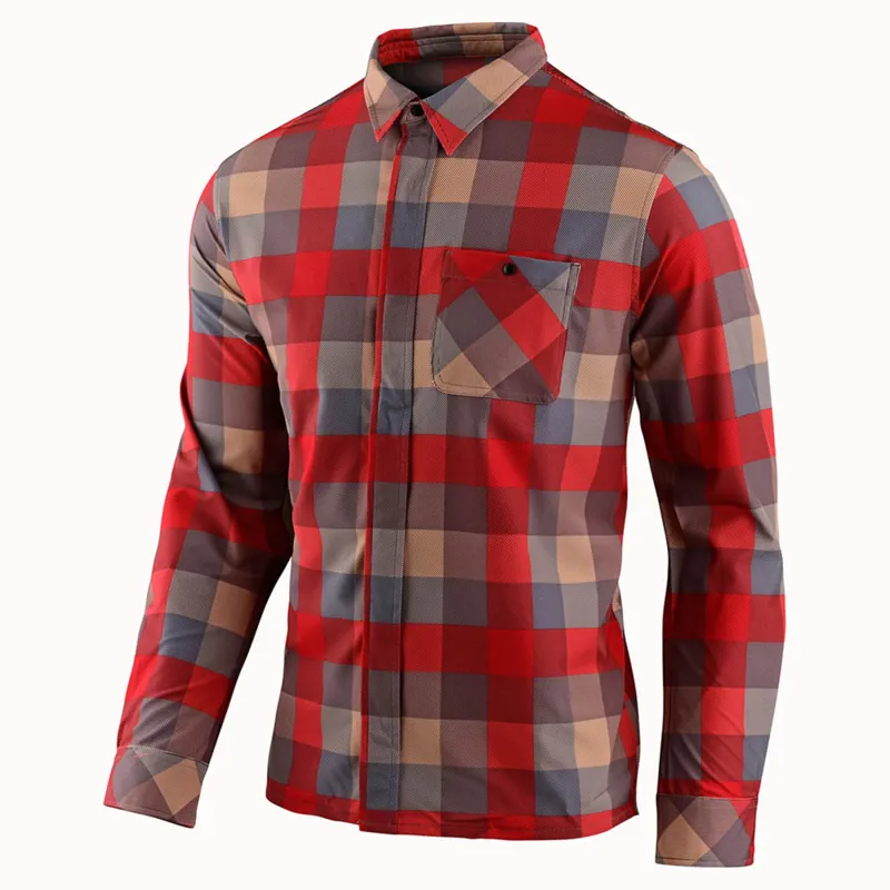 Troy Lee Designs Grind Flannel Shirt Plaid Clay