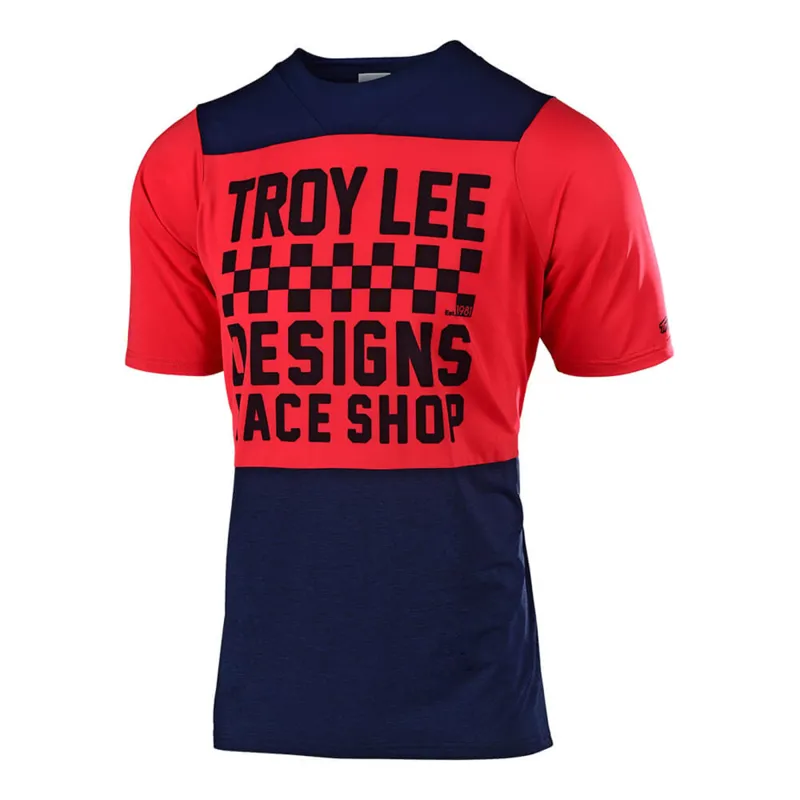 Troy Lee Designs Skyline Checkers Short Sleeve Jersey Navy / Red
