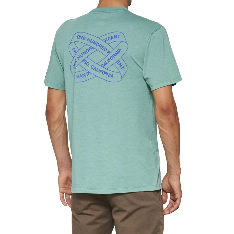 100% Infinitee Short Sleeve T-Shirt in Ocean Blue Heather-1