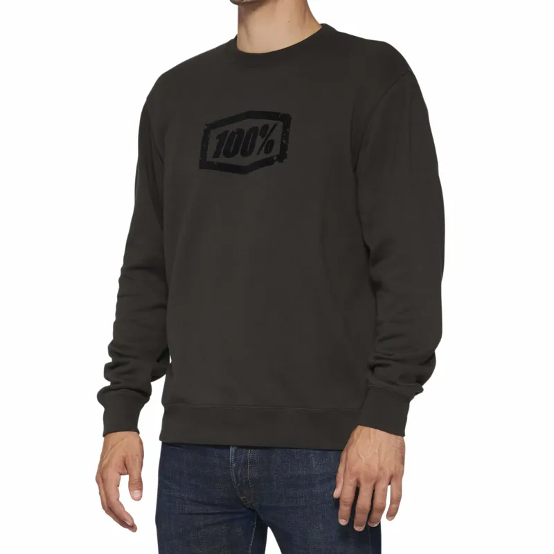 100% Avalanche Pullover Crewneck Fleece in Black