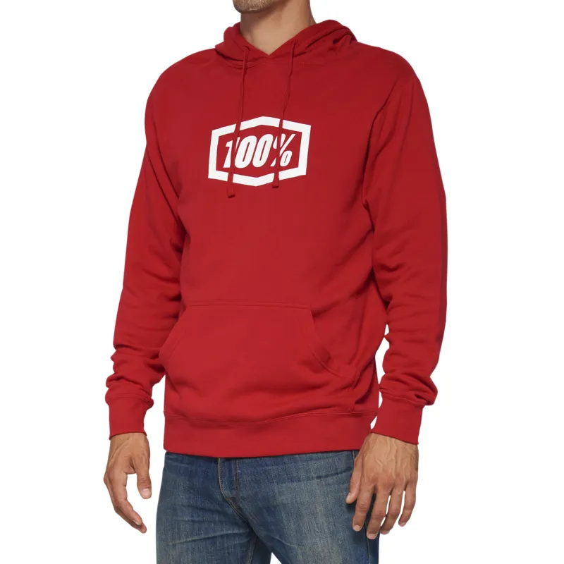 100% Icon Pullover Hoodie in Red